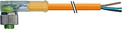 7000-12381-8451000 M12 female 90° A-cod. with cable LED PUR 3x0.34 or UL/CSA+robot+drag ch. 10m