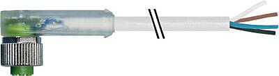 7000-12401-2330800 M12 female 90° A-cod. with cable LED PUR 3x0.34 gy UL/CSA+drag ch. 8m - 1