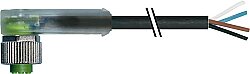 7000-12411-6340300 M12 female 90° A-cod. with cable LED PUR 4x0.34 bk UL/CSA+drag ch. 3m
