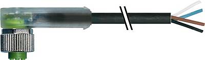 7000-12411-6340300 M12 female 90° A-cod. with cable LED PUR 4x0.34 bk UL/CSA+drag ch. 3m - 1