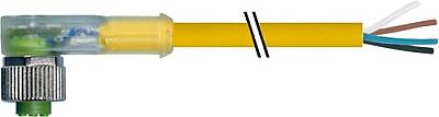 7000-12421-0340850 M12 female 90° A-cod. with cable LED PUR 4x0.34 ye UL/CSA+drag ch. 8.5m - 1