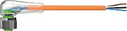 7000-12423-4870200 M12 female 90° A-cod. with cable LED PUR 4x0.34 or UL/CSA+robot+drag ch. 2m