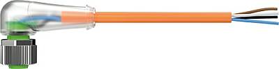 7000-12423-4871500 M12 female 90° A-cod. with cable LED PUR 4x0.34 or UL/CSA+robot+drag ch. 15m - 1