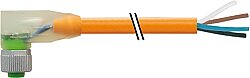 7000-12423-8460200 M12 female 90° A-cod. with cable LED PUR 4x0.34 or UL/CSA+robot+drag ch. 2m