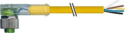 7000-12441-0151000 M12 female 90° A-cod. with cable LED PVC 5x0.34 ye UL/CSA 10m