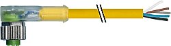7000-12441-1260500 M12 female 90° A-cod. with cable LED PUR 5x0.34 ye UL/CSA+drag ch. 5m