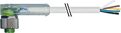 7000-12441-2150200 M12 female 90° A-cod. with cable LED PVC 5x0.34 gy UL/CSA 2m