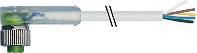 7000-12441-2155000 M12 female 90° A-cod. with cable LED PVC 5x0.34 gy UL/CSA 50.0m - 1