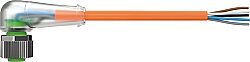 7000-12443-4881500 M12 female 90° A-cod. with cable LED PUR 5x0.34 or UL/CSA+robot+drag ch. 15m