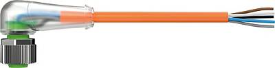 7000-12443-4881500 M12 female 90° A-cod. with cable LED PUR 5x0.34 or UL/CSA+robot+drag ch. 15m - 1