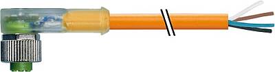 7000-12443-5771000 M12 female 90° A-cod. with cable LED PUR 5x0.34 or UL/CSA+robot+drag ch. 10m - 1