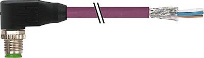 7000-13125-8030400 M12 male 90° A-cod. with cable PUR AWG24+22 shielded vt UL/CSA+drag ch. 4m - 1