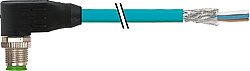 7000-13125-8340300 M12 male 90° A-cod. with cable PUR AWG24+22 shielded bu UL/CSA+drag ch. 3m