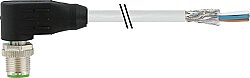 7000-13141-3310500 M12 male 90° A-cod. with cable shielded PUR 4x0.34 shielded gy 5m