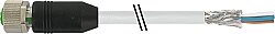 7000-13201-3300030 M12 female 0° A-cod. with cable shielded PVC 4x0.34 shielded gy 0.3m