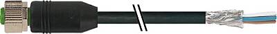 7000-13225-8380200 M12 female 0° A-cod. with cable PUR AWG24+22 shielded bk UL/CSA+drag ch. 2m - 1