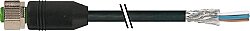 7000-13225-8382000 M12 female 0° A-cod. with cable PUR AWG24+22 shielded bk UL/CSA+drag ch. 20m