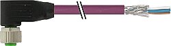7000-13251-8030100 M12 female 90° A-cod. with cable PUR AWG24+22 shielded vt UL/CSA+drag ch. 1m