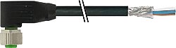 7000-13251-8380300 M12 female 90° A-cod. with cable PUR AWG24+22 shielded bk UL/CSA+drag ch. 3m