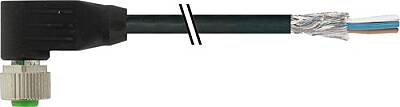 7000-13261-6414200 M12 female 90° A-cod. with cable shielded PUR 4x0.34 shielded bk UL/CSA+drag ch. 42m - 1