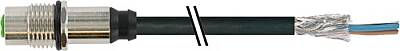 7000-13611-6410200 M12 female recept. A-cod. shielded rear PUR 4x0.34 shielded bk UL/CSA+drag ch. 2m - 1