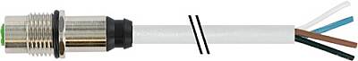 7000-13617-2140500 M12 female recept. A-cod. rear PVC 4x0.34 gy UL/CSA 5m - 1