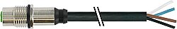 7000-13617-6141000 M12 female recept. A-kod. with cable rear PVC 4x0.34 bk UL/CSA 10.0m