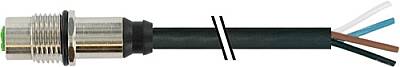 7000-13617-6141000 M12 female recept. A-kod. with cable rear PVC 4x0.34 bk UL/CSA 10.0m - 1