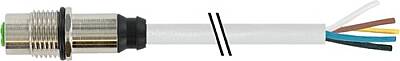 7000-13627-2150500 M12 female recept. A-cod. rear PVC 5x0.34 gy UL/CSA 5m - 1