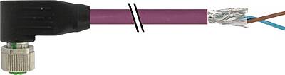 7000-14071-8400700 M12 female 90° B-cod. with cable shielded PUR 1x2xAWG24 shielded vt UL/CSA+drag ch. 7m - 1