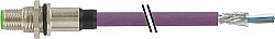 7000-14131-8410060 M12 male recept. B-cod. rear PUR 1x2xAWG24 shielded vt UL/CSA+drag ch. 0.6m