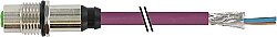 7000-14171-8410150 M12 female recept. B-cod. rear PUR 1x2xAWG24 shielded vt UL/CSA+drag ch. 1.5m
