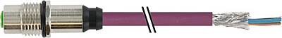 7000-14171-8410200 M12 female recept. B-cod. rear PUR 1x2xAWG24 shielded vt UL/CSA+drag ch. 2m - 1