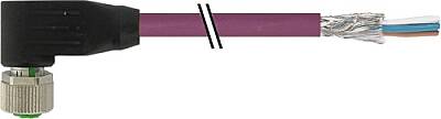 7000-14271-7990100 M12 female 90° B-cod. with cable shielded PUR 3x2x0.25 shielded vt 1m - 1