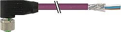 7000-14271-7990300 M12 female 90° B-cod. with cable shielded PUR 3x2x0.25 shielded vt 3m