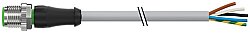 7000-14321-2351000 M12 male 0° B-cod. with cable PUR 5x0.34 gy UL/CSA+drag ch. 10m