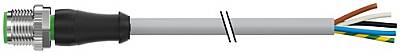 7000-14321-2351000 M12 male 0° B-cod. with cable PUR 5x0.34 gy UL/CSA+drag ch. 10m - 1