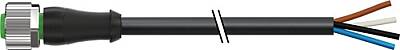 7000-14371-6141500 M12 female 0° B-cod. with cable PVC 4x0.34 bk UL/CSA 15m - 1