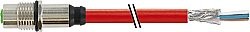 7000-14511-7920250 M12 female recept. D-cod. shielded rear PUR 1x4xAWG22 shielded rd UL/CSA+drag ch. 2.5m