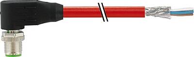 7000-14561-7921000 M12 male 90° D-cod. with cable shielded PUR 1x4xAWG22 shielded rd UL/CSA+drag ch. 10m - 1