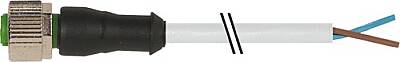 7000-15001-4141000 M12 female 0° A-cod. with cable PUR 2x0.5 gy UL/CSA+drag ch. 10m - 1