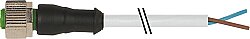 7000-15001-4141500 M12 female 0° A-cod. with cable PUR 2x0.5 gy UL/CSA+drag ch. 15m