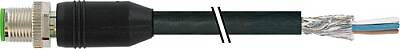 7000-15501-8050100 M12 male 0° Y-cod. with cable shielded PUR AWG20/26 shielded bk UL/CSA+drag ch. 1m - 1