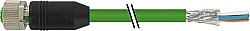 7000-15551-8312300 M12 female 0° Y-cod. with cable shielded PUR AWG20/26 shielded gn UL/CSA+drag ch. 23m