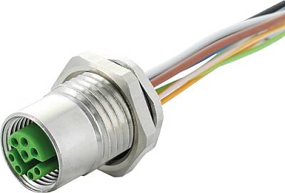 7000-15625-9420050 M12 female recept. Y-cod. rear PP-wires AWG20/26 0.5m - 1