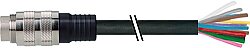 7000-16751-9590200 M16 MALE, 0° 14 POLE, PUR 8x0.25 + 2x0,5 black 2m