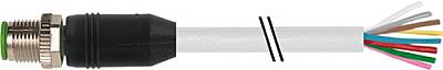 7000-17001-2070200 M12 male 0° A-cod. with cable PVC 8x0.25 gy UL/CSA 2m - 1