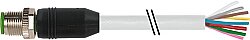 7000-17001-2920150 M12 male 0° A-cod. with cable PUR 8x0.25 gy UL/CSA+drag ch. 1.5m