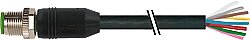 7000-17001-6070200 M12 male 0° A-cod. with cable PVC 8x0.25 bk UL/CSA 2m