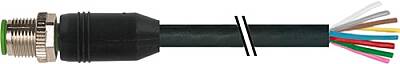 7000-17001-6640700 M12 male 0° A-cod. with cable PUR 8x0.34 bk UL/CSA+drag ch. 7m - 1